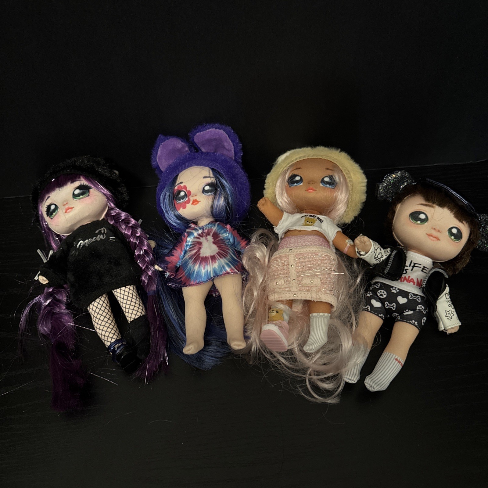 Na Na Na Surprise Lot of 4 Dolls Tuesday Maxwell Melanie Sarah 8” Cat Bunny Bear