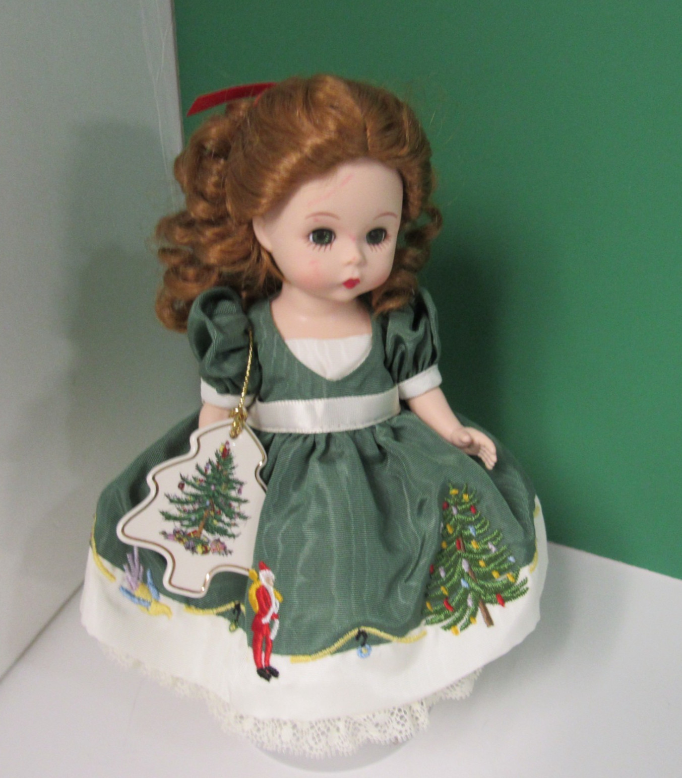 Madame Alexander My First Christmas Tree Doll Spode Ornament 8″ with Stand