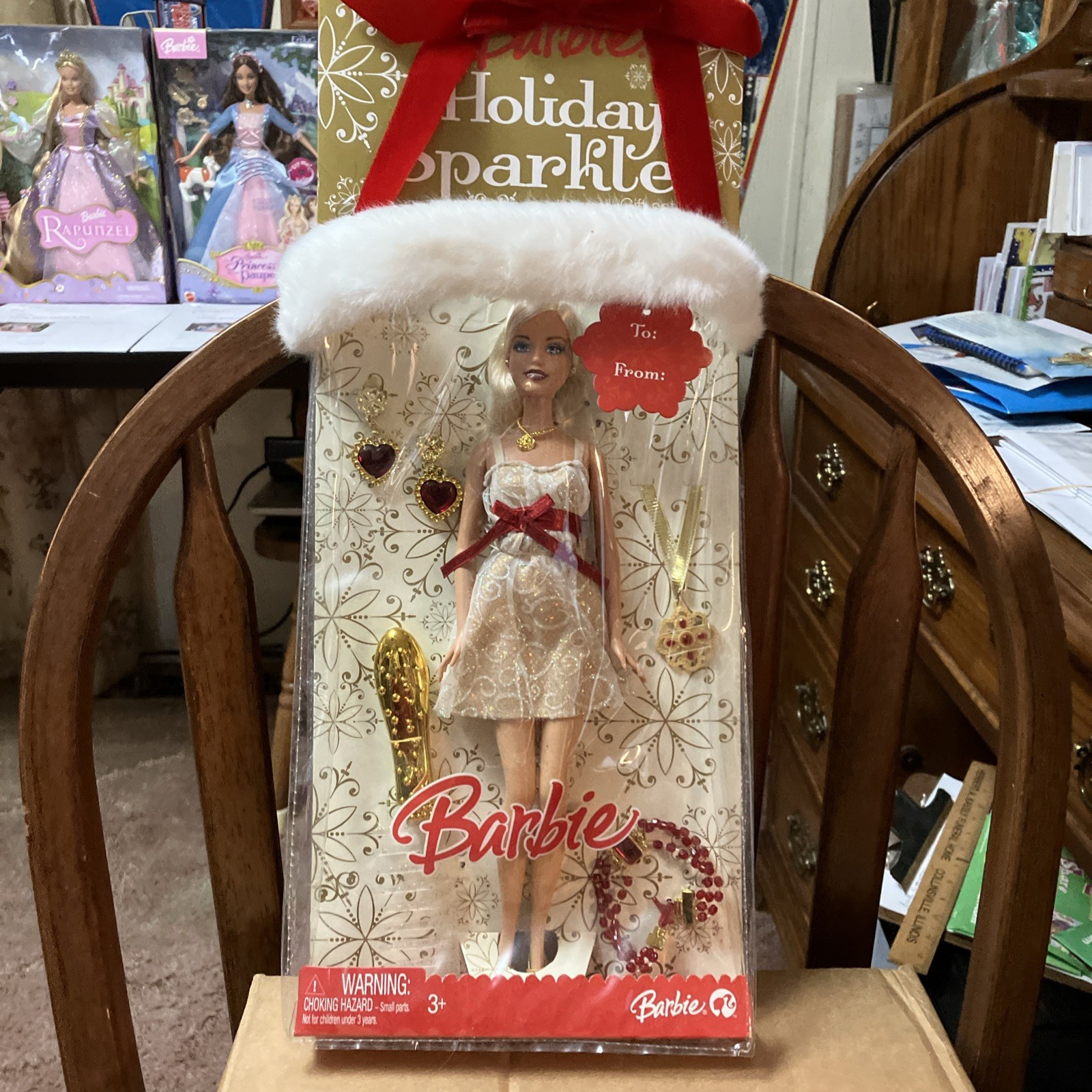 2008 Mattel #M3531 Barbie Holiday Sparkle Gift Set Doll NIB Blonde