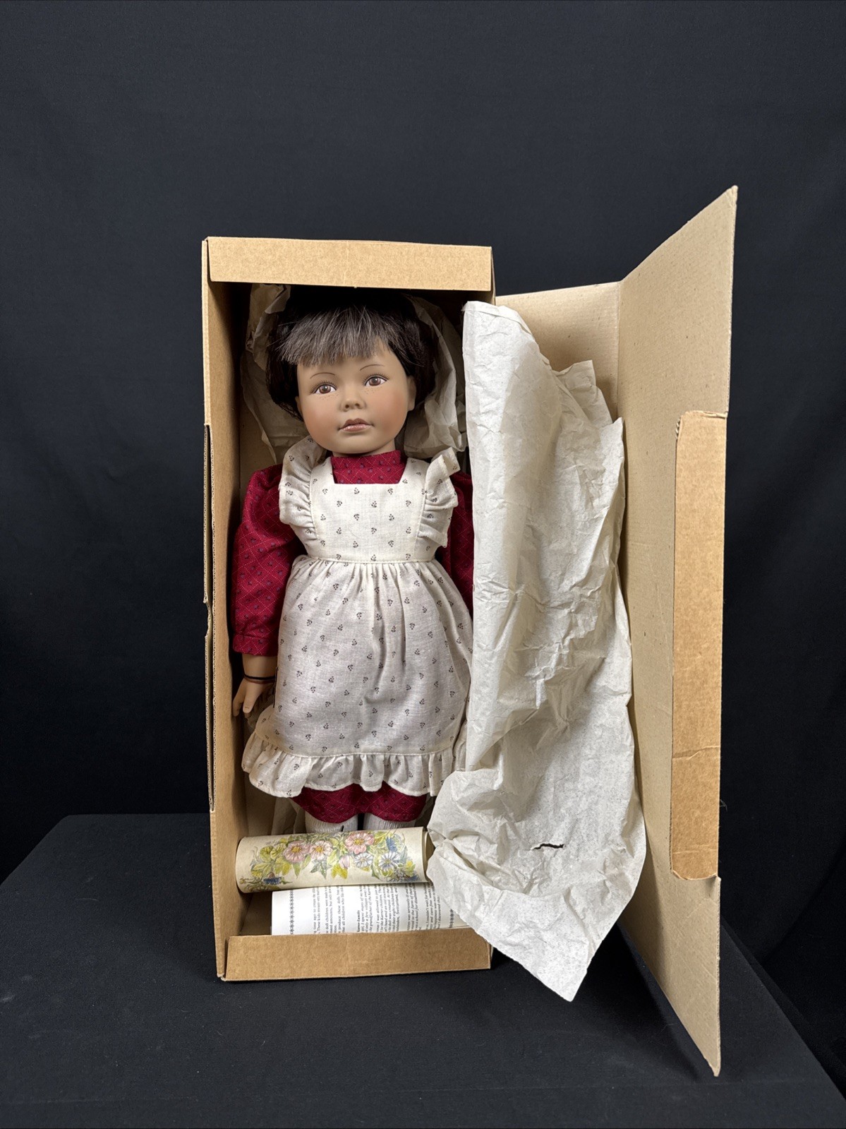 Vintage 20 Inch Heidi Ott Doll Delila Original Swiss Artist Box Red Dress Vtg