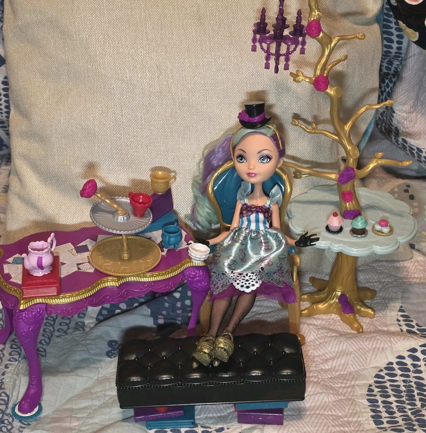 Ever After High Madeline Hatter Hat Tastic Party Loose Set Many Pieces See Pics!