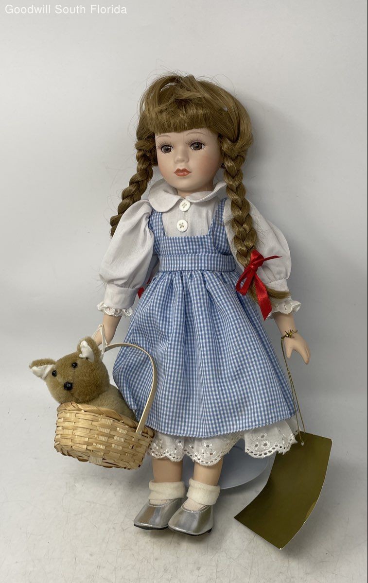 Blonde Braided Hair Brown Eyes Seymour Dorothy Fleming Porcelain Doll With Tags