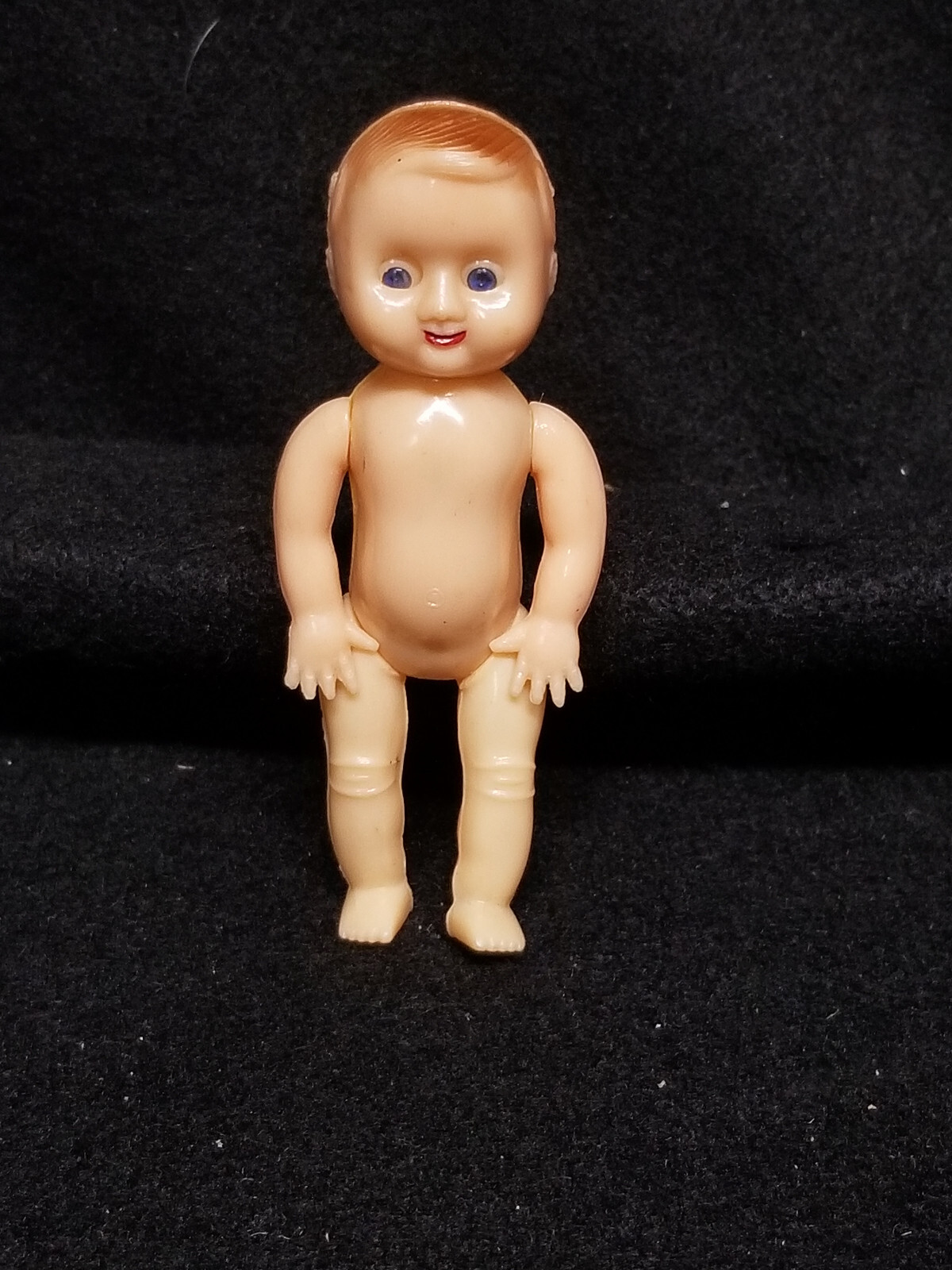 Vintage Plastic Doll Baby Dollhouse Articulated Arms Legs Sleepy Blue Eyes