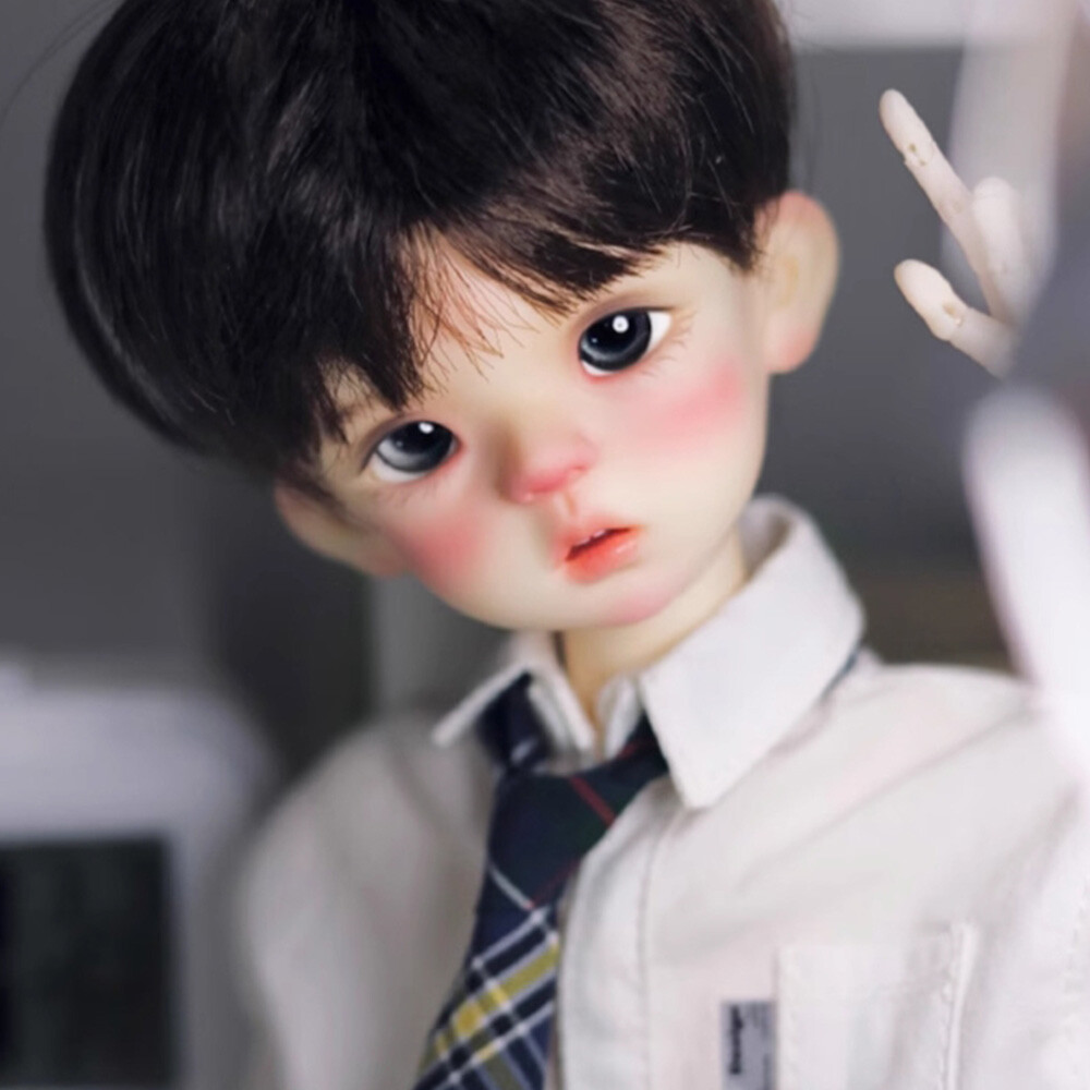 1/6 BJD Doll Resin Ball Joints Bare Doll Adorable Boy with Eyes Face Makeup Gift