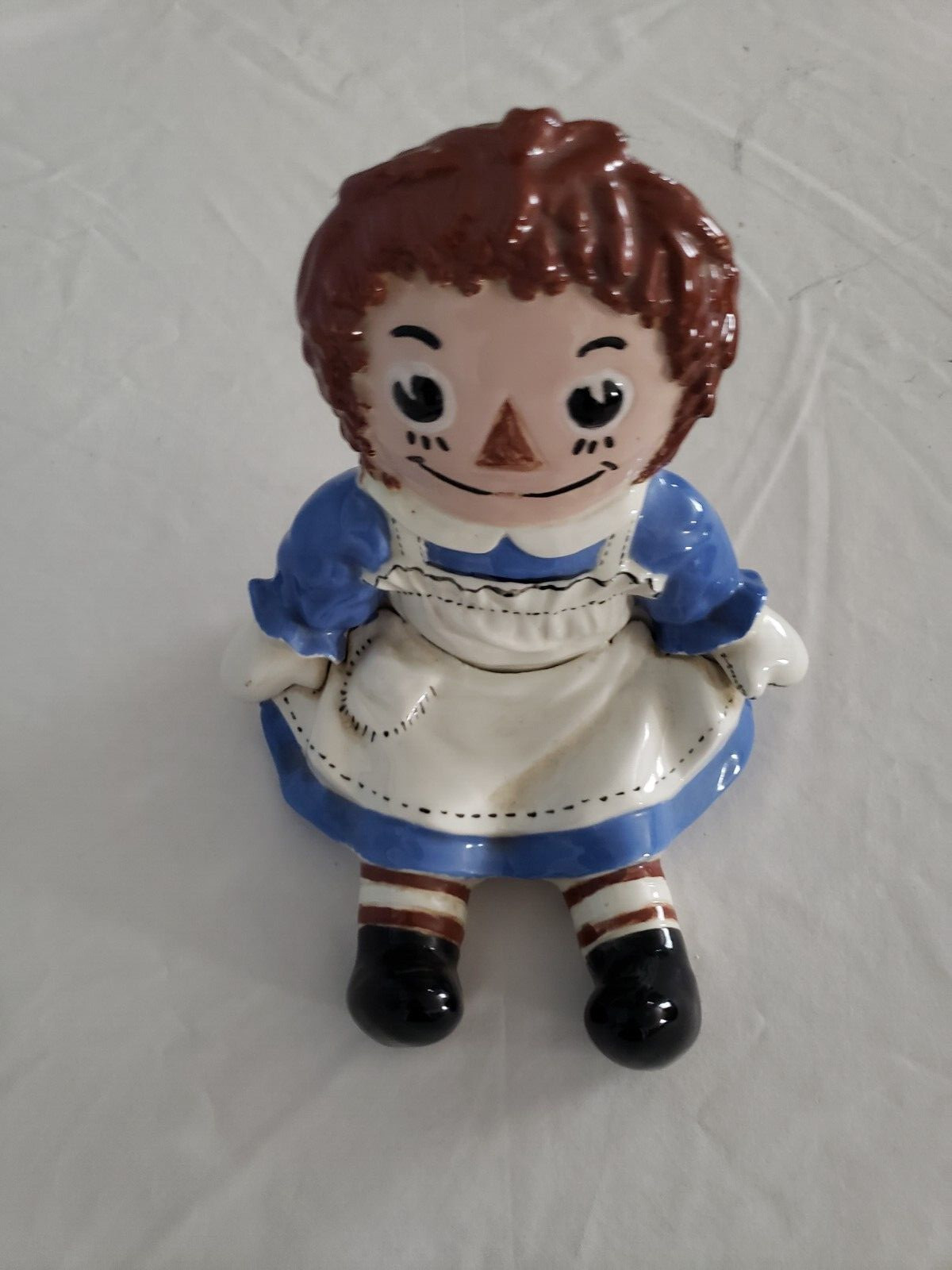 VTG 1974 Bobbs Merrill Ceramic Raggedy Ann Bookend Shelf Sitter 7″ H X 6″ W