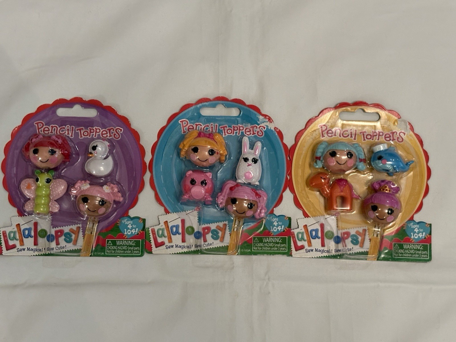 New Lalaloopsy Mini Doll Pencil Toppers 3 Sets Sealed 12 Tippy Blossom Sahara