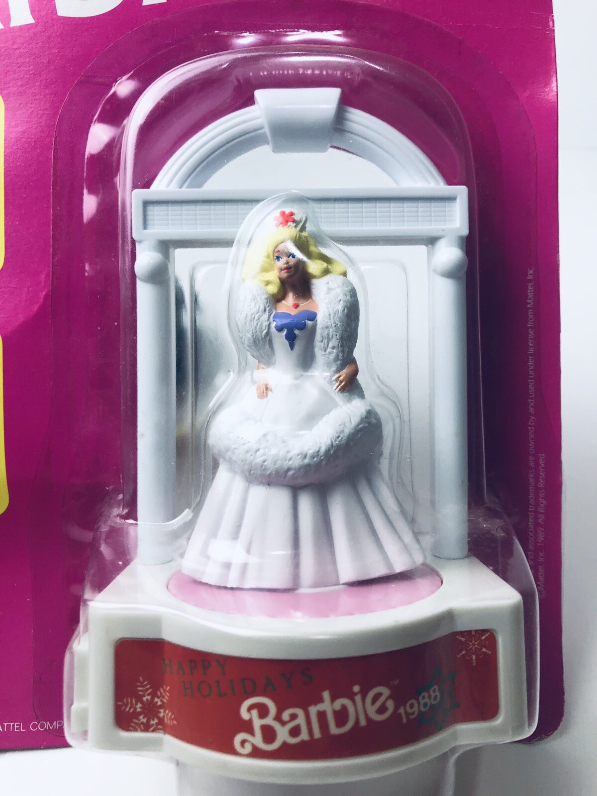 1989 Mattel Miniature Barbie Collectibles Happy Holidays 1988 Barbie #7478(e)