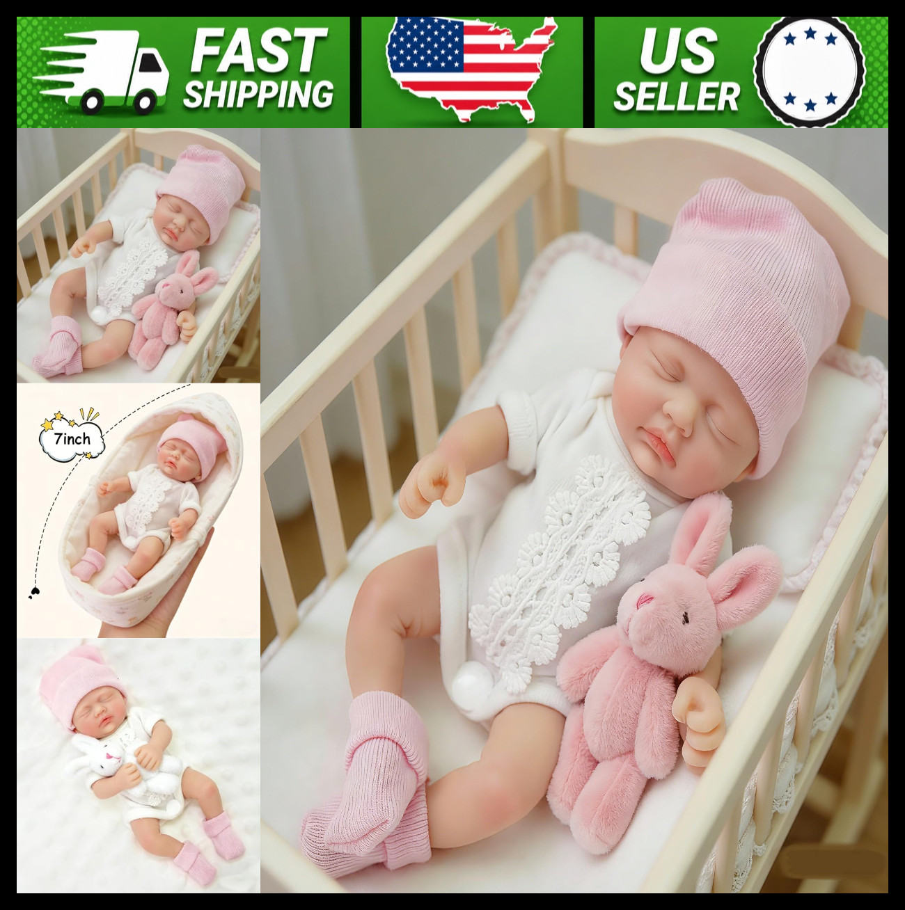Mire & Mire Reborn Baby Doll 7 Inch Silicone Full Body Newborn Doll