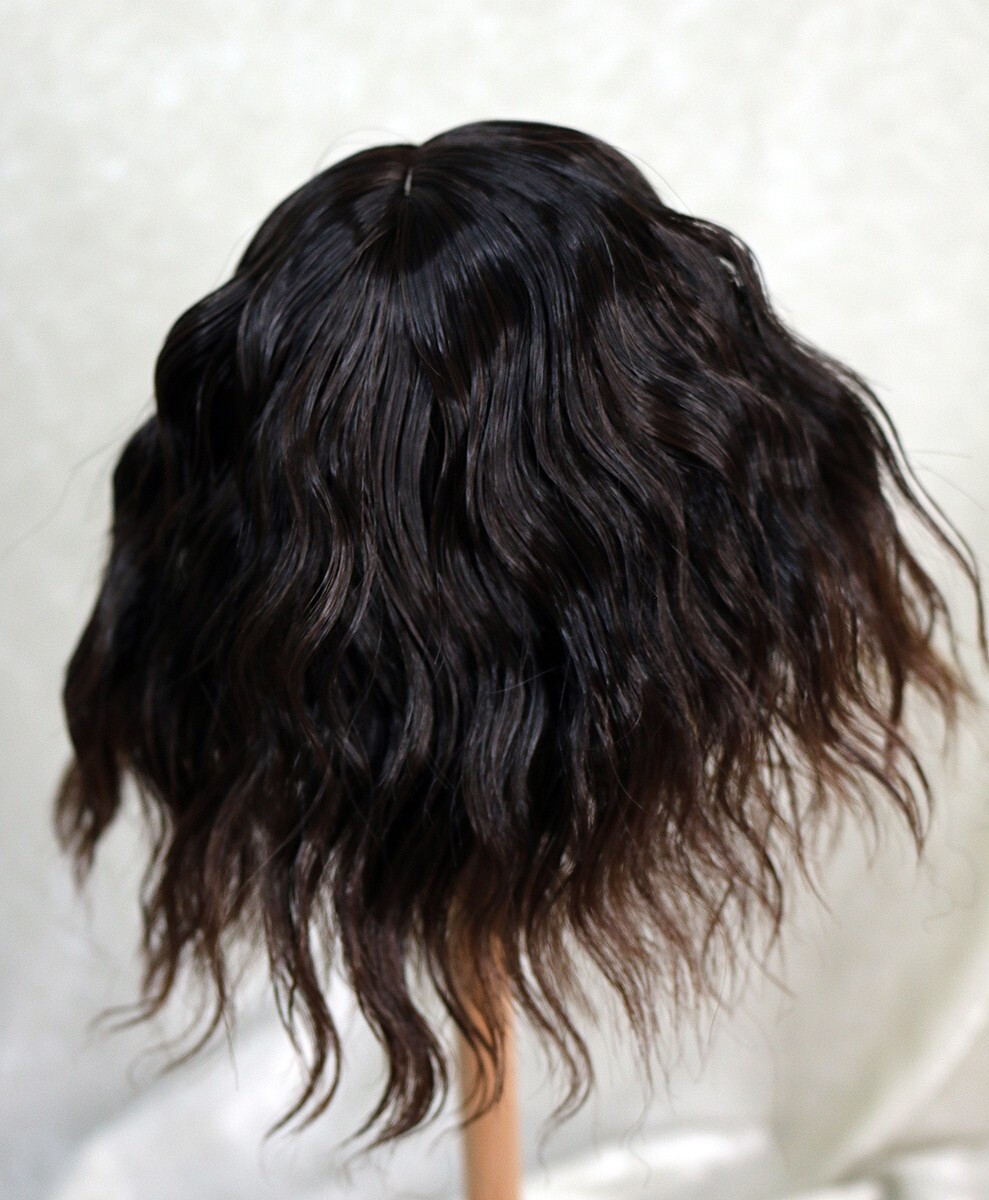 1/4 1/3 7-8″ BJD doll wig MSD Sd Short Dark Black Brown Blond Streaks hair 200