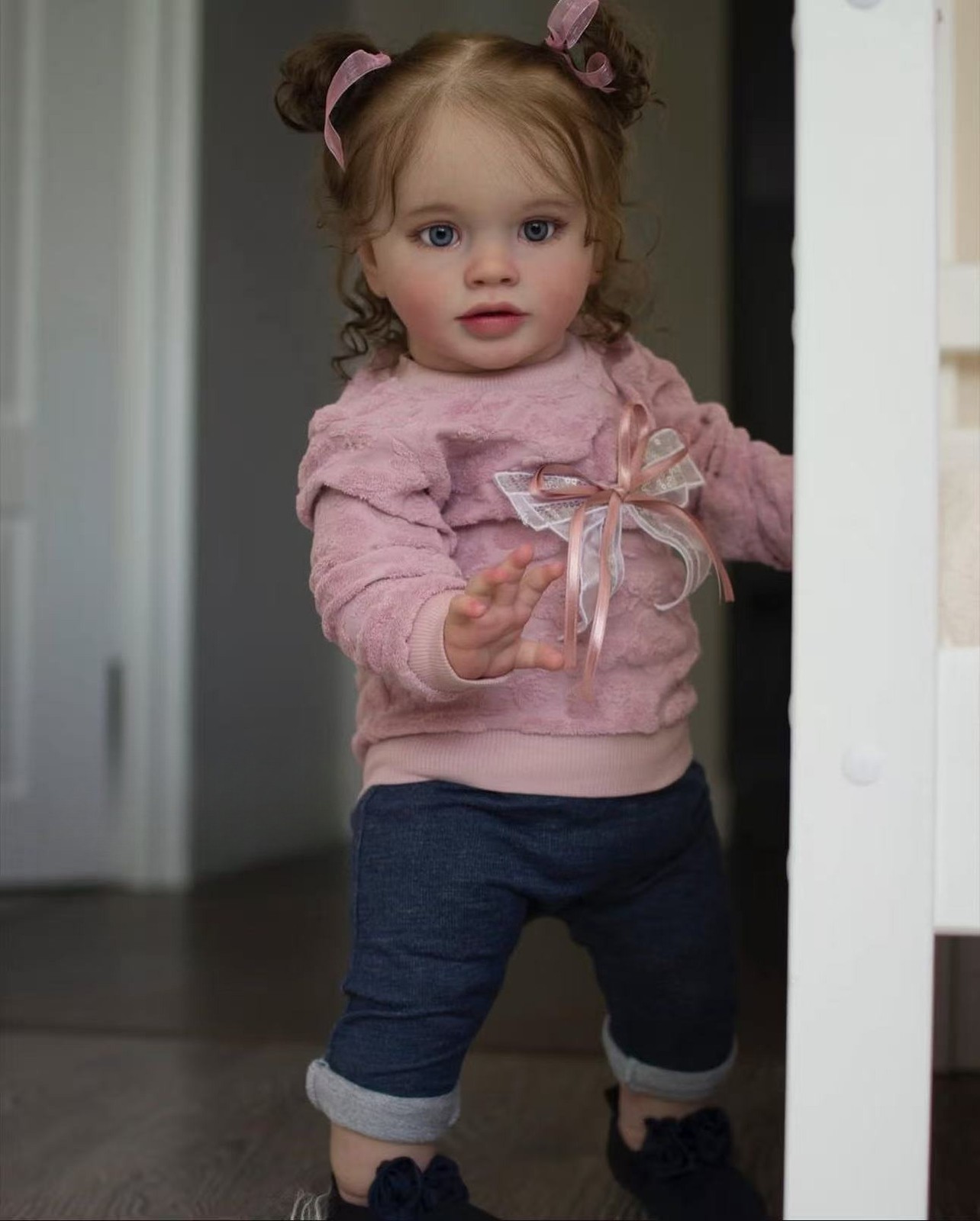 Lifelike Girl Reborn Baby 26in Doll Toddler Rooted Hair Finished Collect DIY Toy