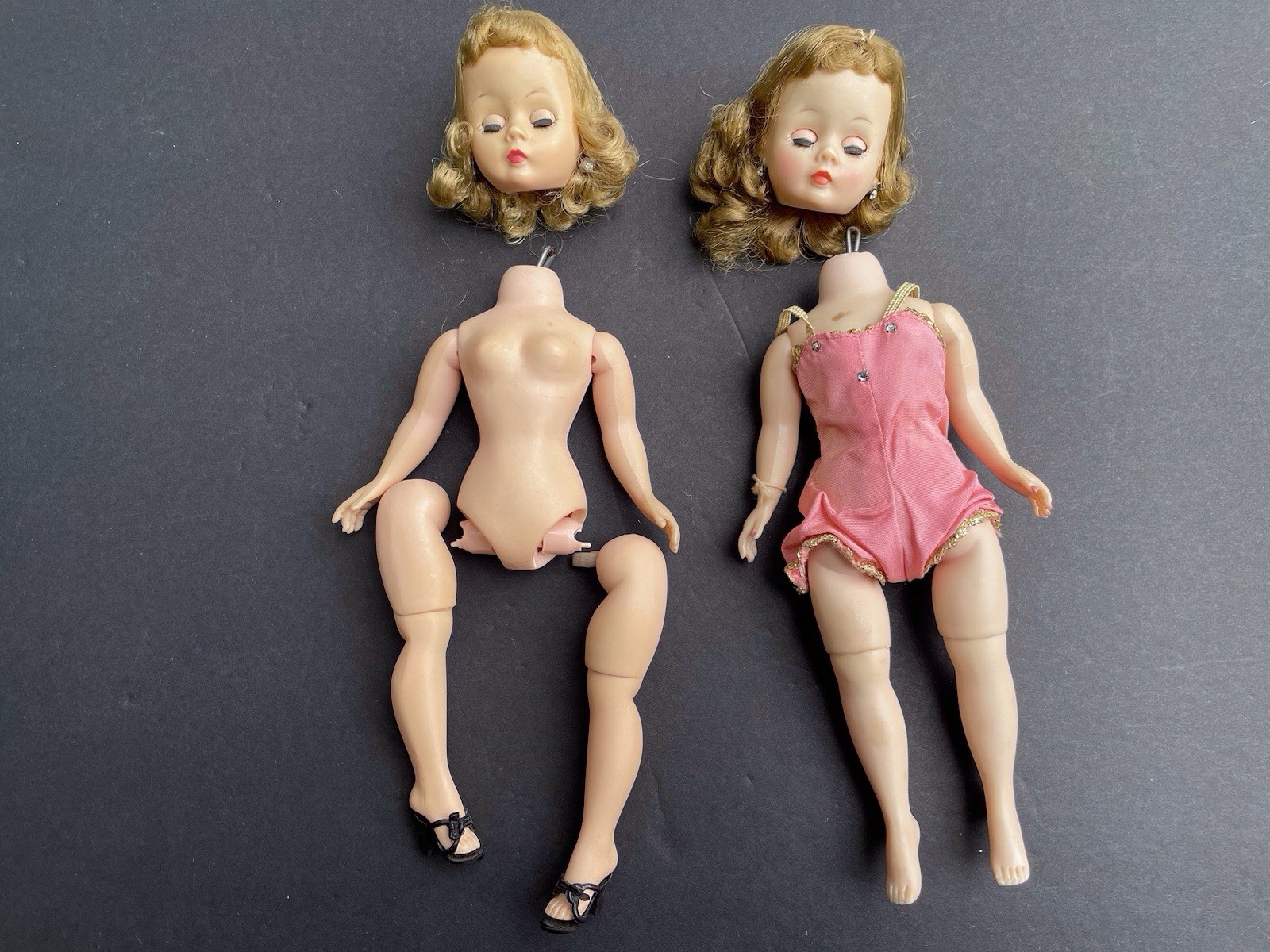 TWO Vintage 1950s / 60s Madame Alexander Cissette Dolls Lot Sister To Cissy