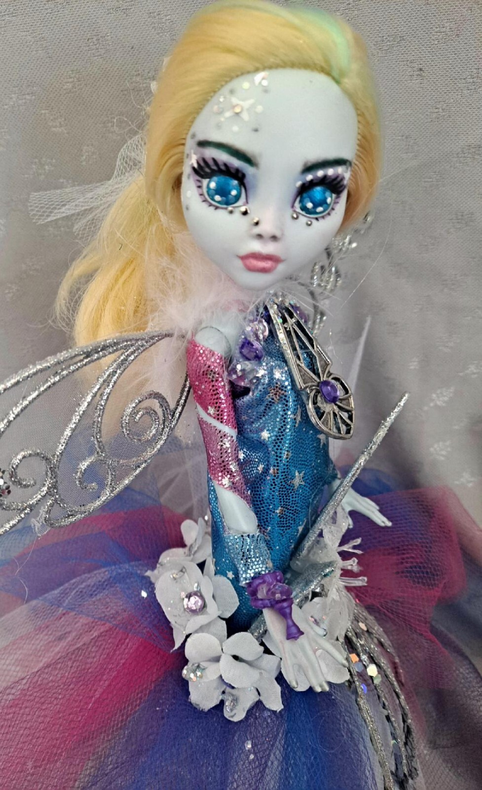 Mackenzie an ooak monster high doll fairy custom repainted art butterfly wings