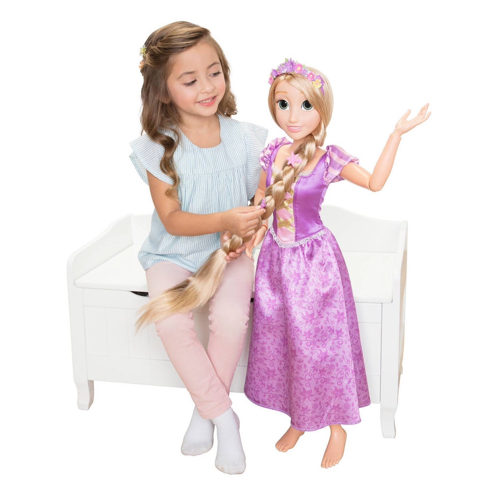 Rapunzel Doll Playdate 32” Tall & Poseable, My Size Articulated Doll in Purpl…