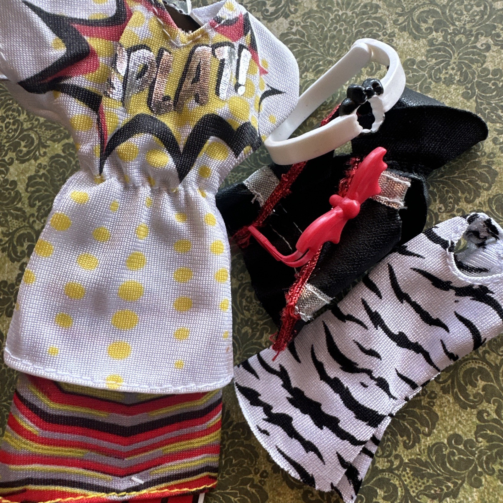 Monster High doll accessories Clothes Fashion Outfit Belt Hair Clip Vest MH Lot