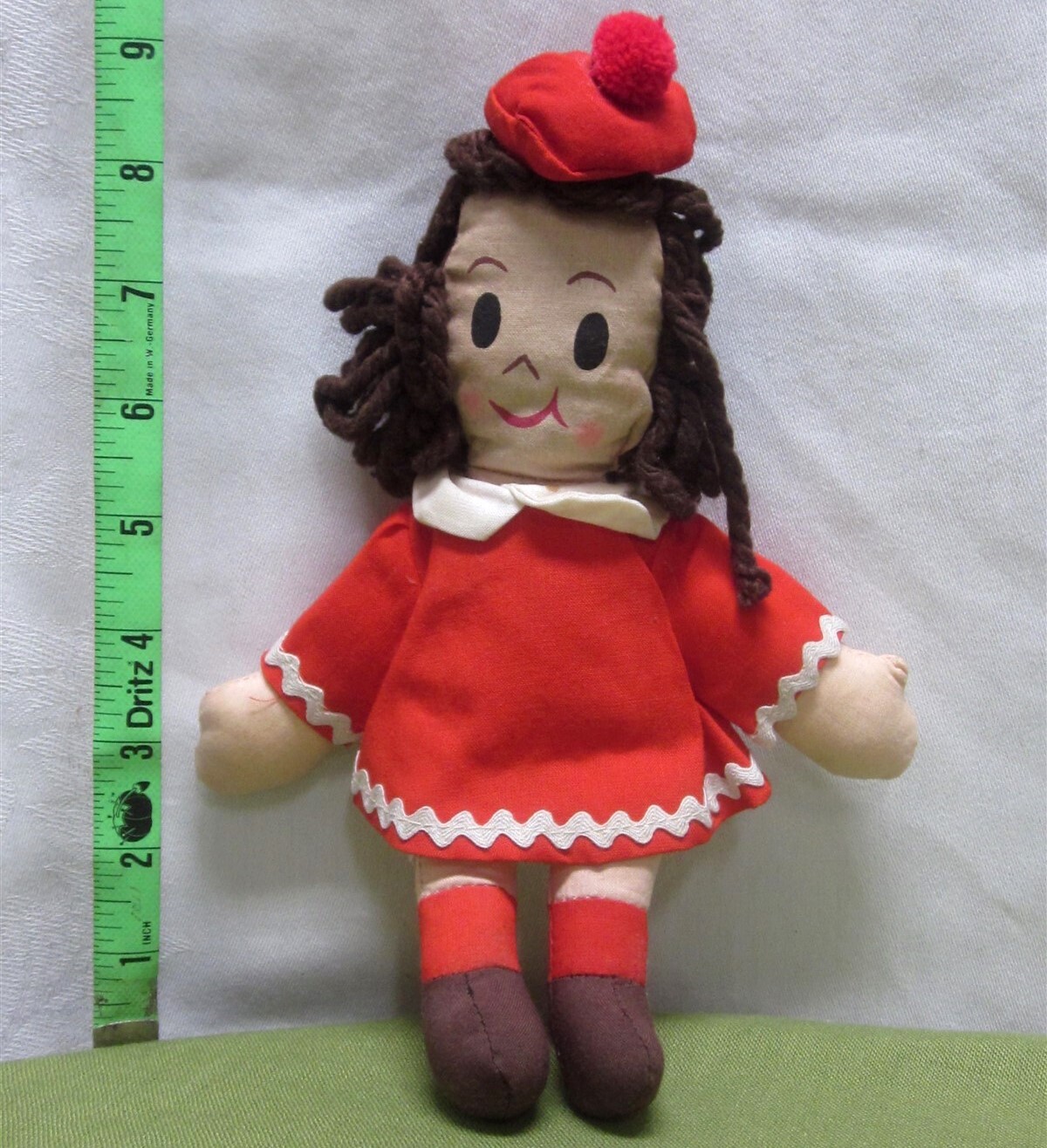 LITTLE LULU vtg plush doll Gund comic-strip toy 1970s yarn hair King Features