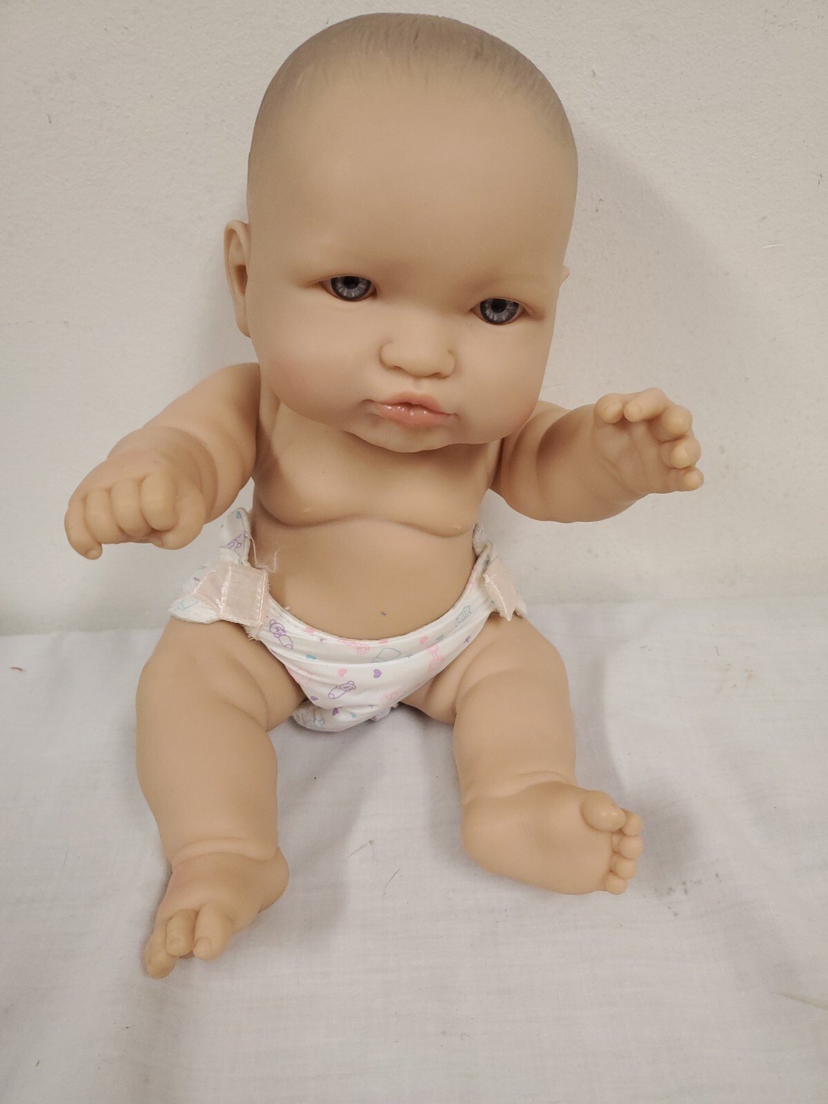 13″ Berenguer Vinyl For Keeps Diaper Chubby Doll Pouty Lips- Blue eyes