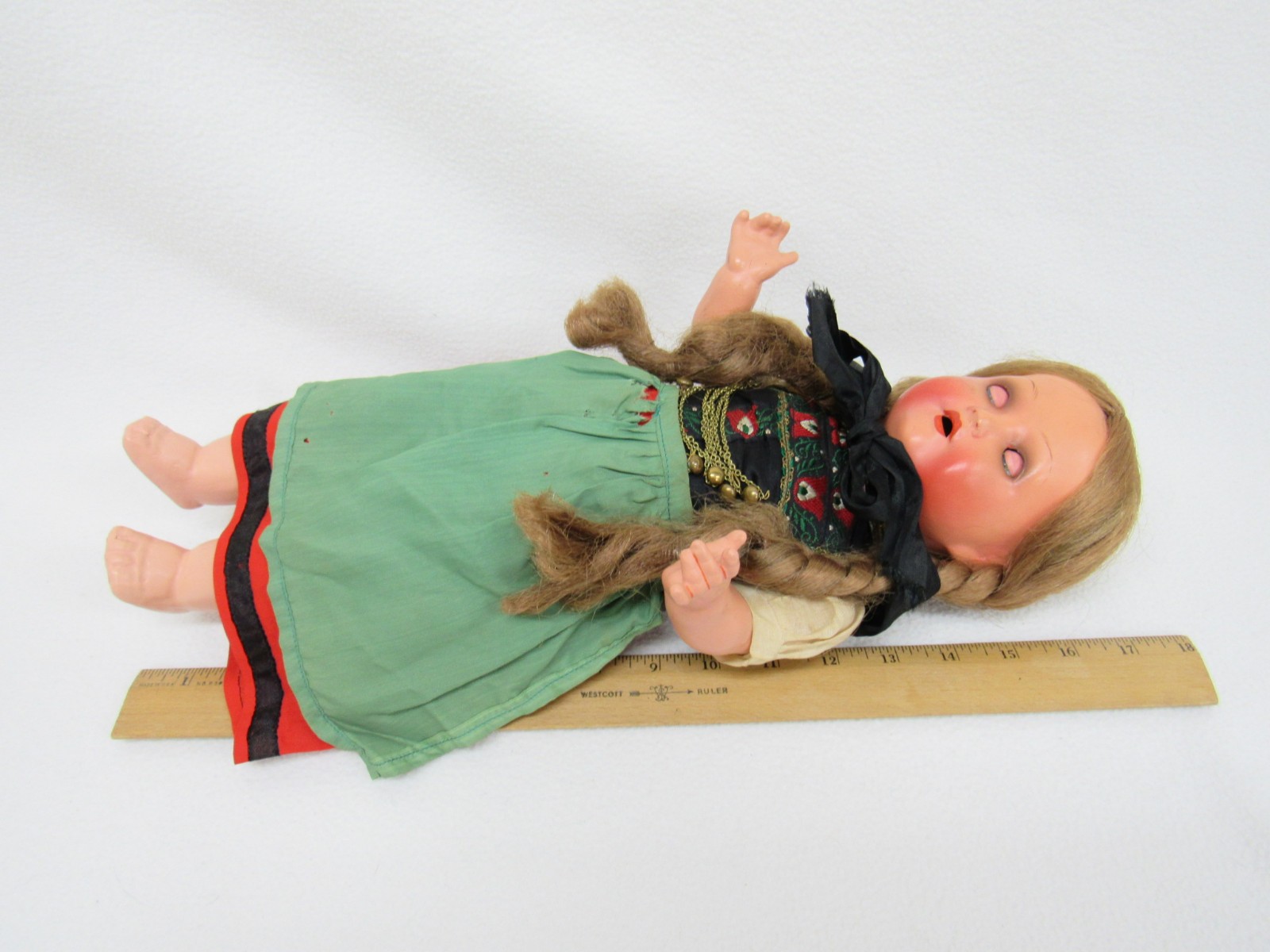 Antique German Composition Doll Marked 42 Glass Sleep Eyes