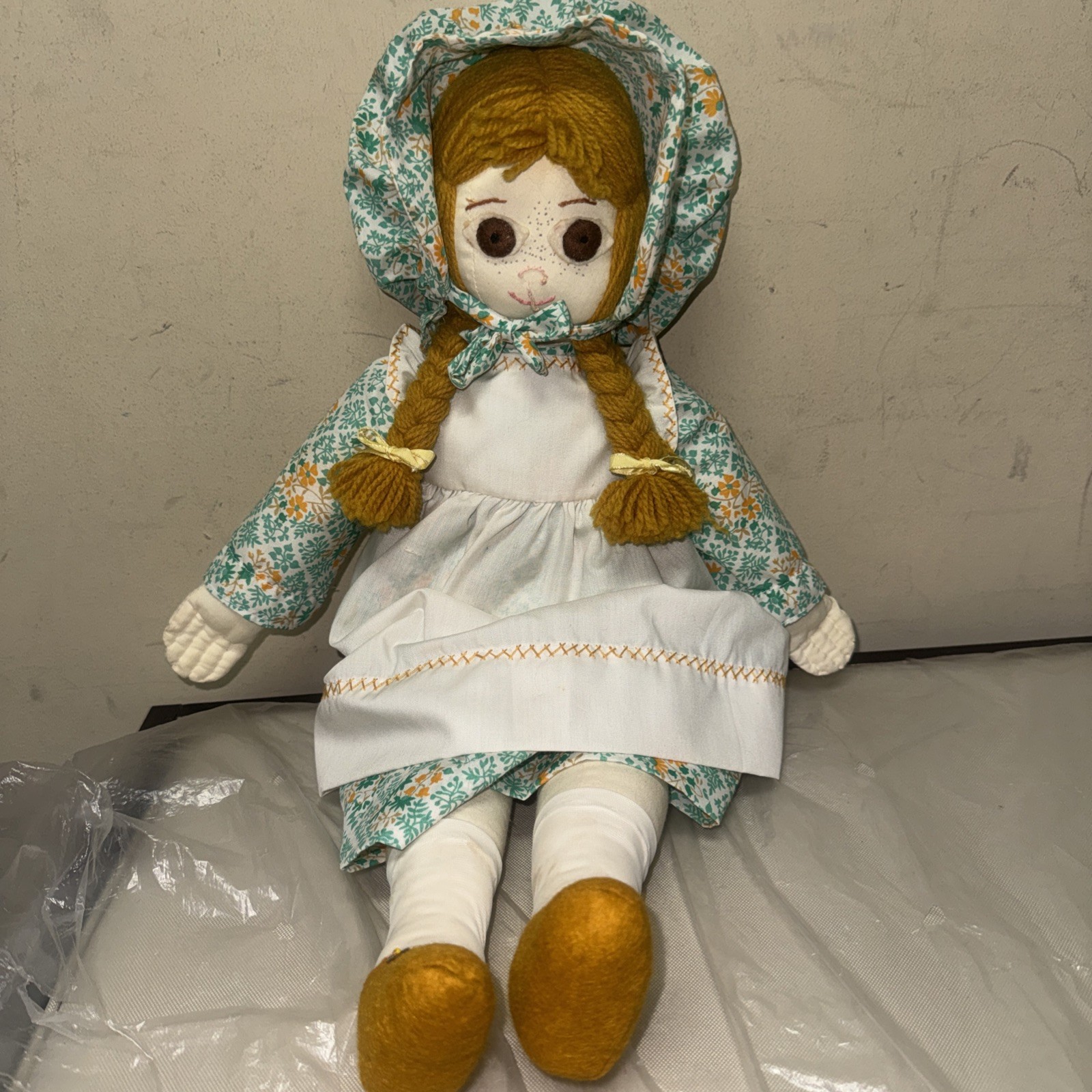 Vintage Handmade RAG Doll Yarn Hair
