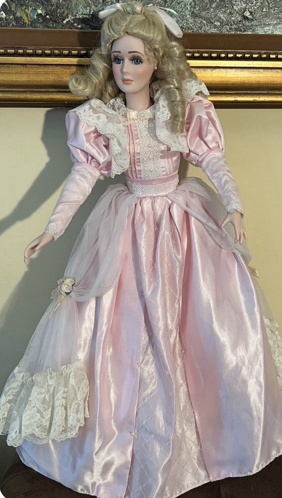 Vintage Dynasty Collection Victorian Porcelain Doll, 23 in