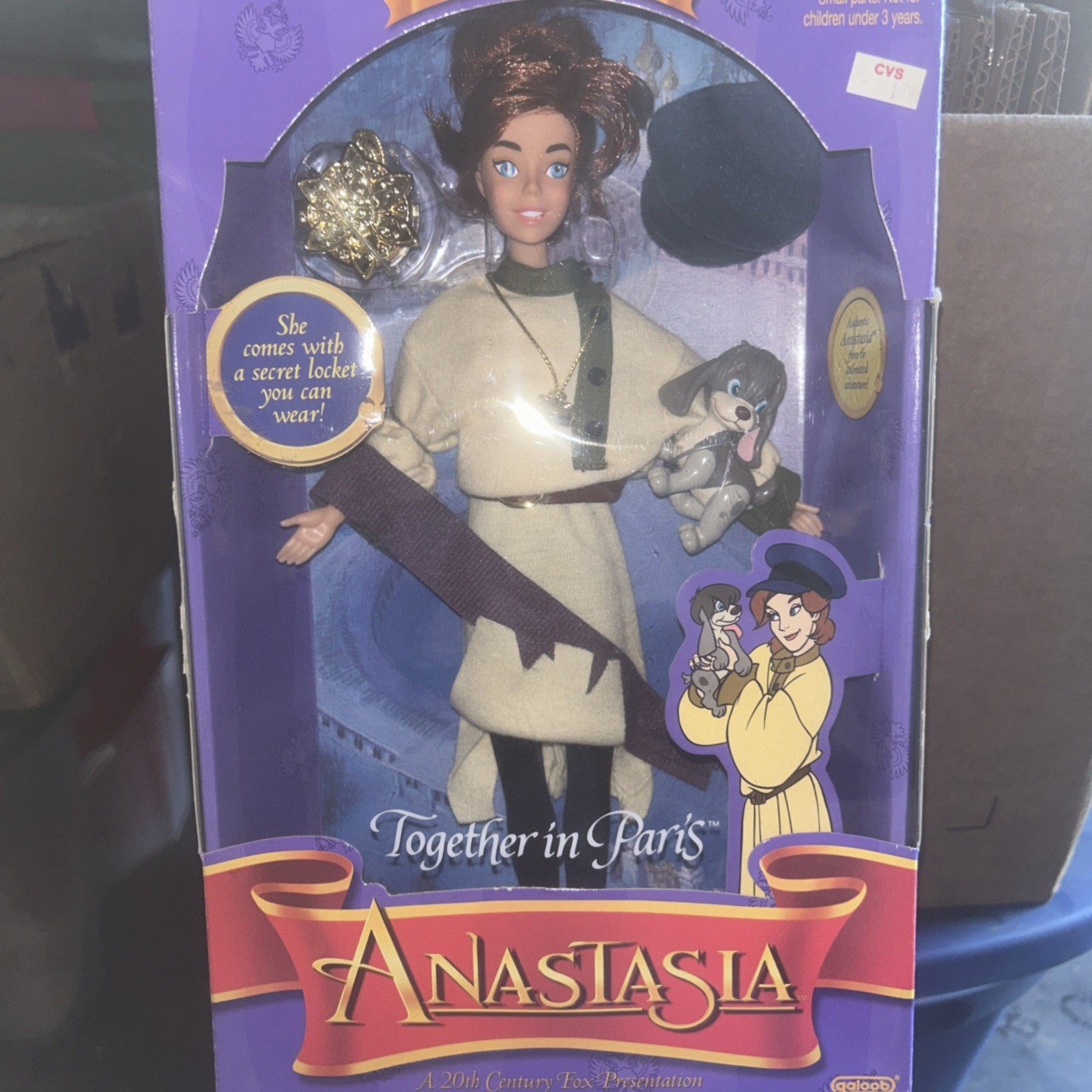 RARE – NEW 1997 GALOOB – ANASTASIA Doll ANYA – Together in Paris w/ Pooka Dog
