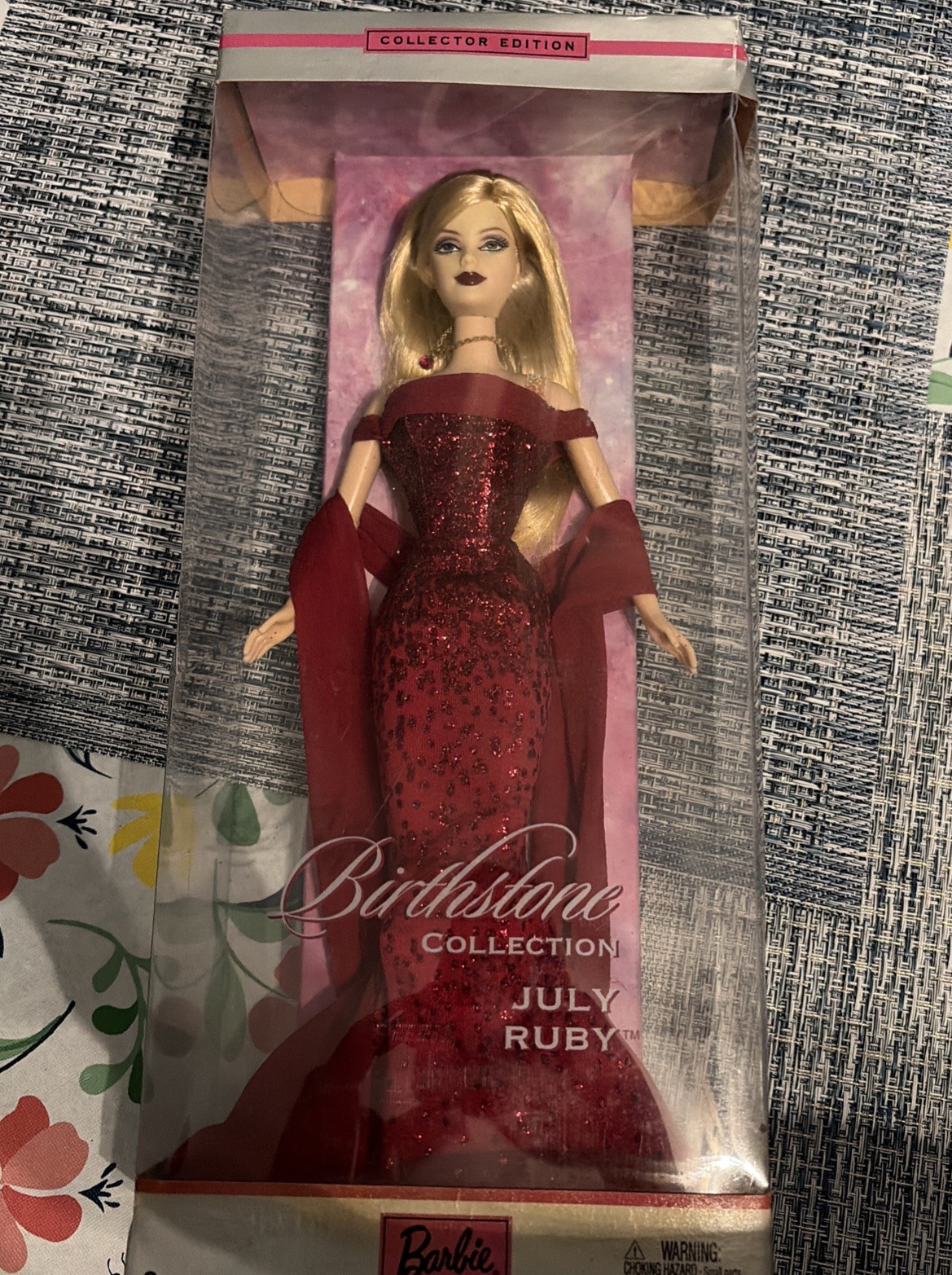 2002 Mattel Birthstone Collection Barbie Doll, July Ruby Blonde, C5325