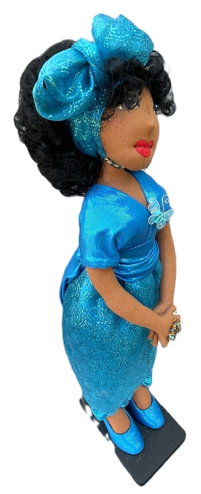 Clearance?Sequioya Handmade African American Collectible Doll | 18” Aqua Blue