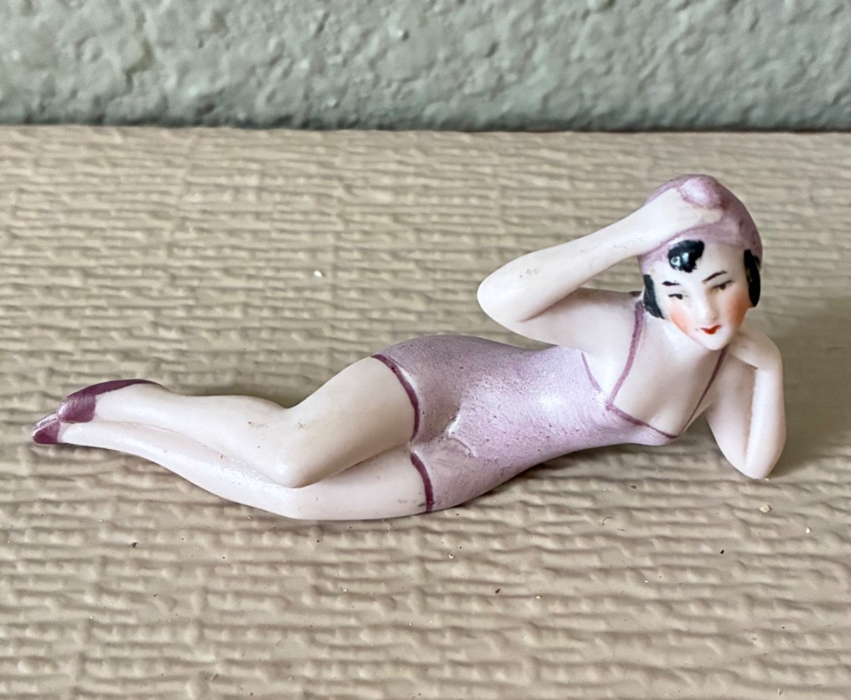 Vintage/Antique German Bisque Porcelain Art Deco Bathing Beauty Doll