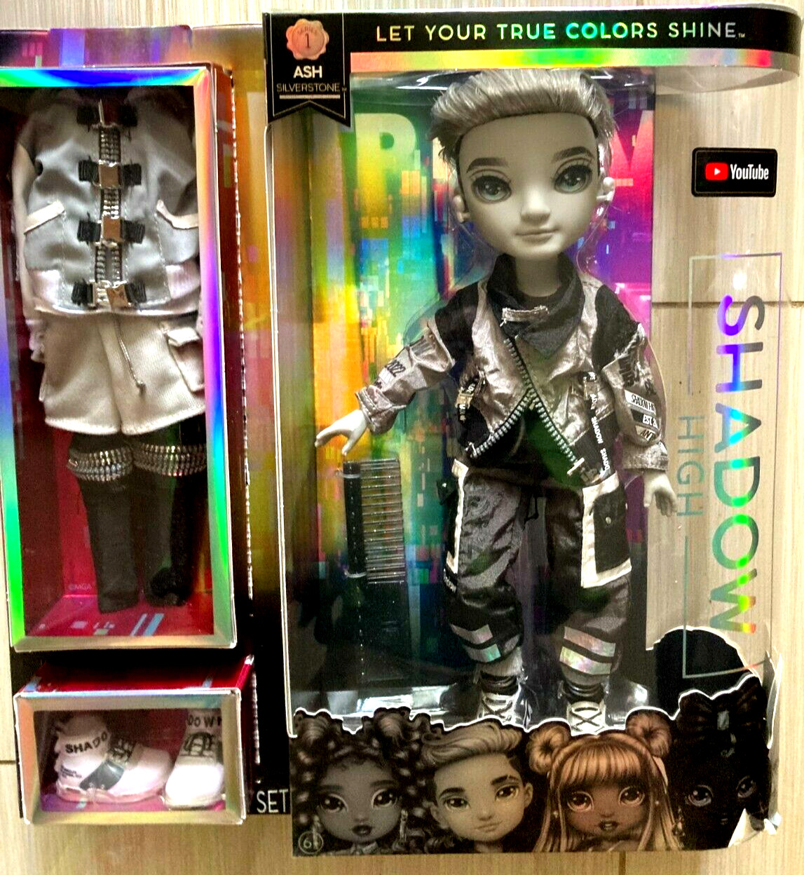 Shadow High Series 1 Ash Silverstone- Greyscale Boy Fashion Doll NEW 6+