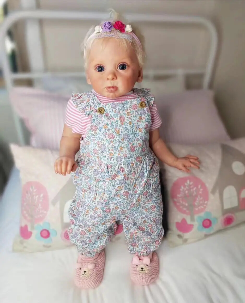 24inch Already Painted Toddler Reborn Doll Kit Unassembled Rooted Hair Girl Gift