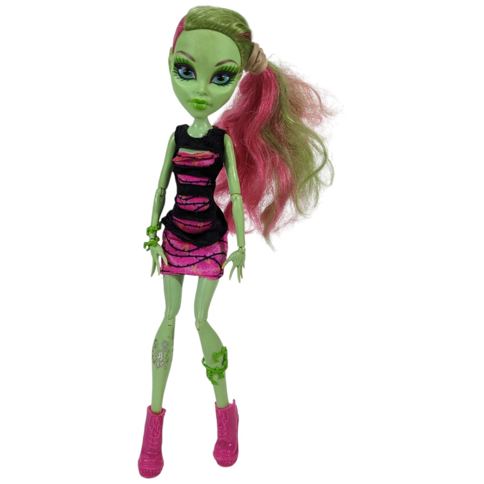 Monster High Venus McFlytrap Doll Coffin Bean Coffee Pink Green Girl 11 inch