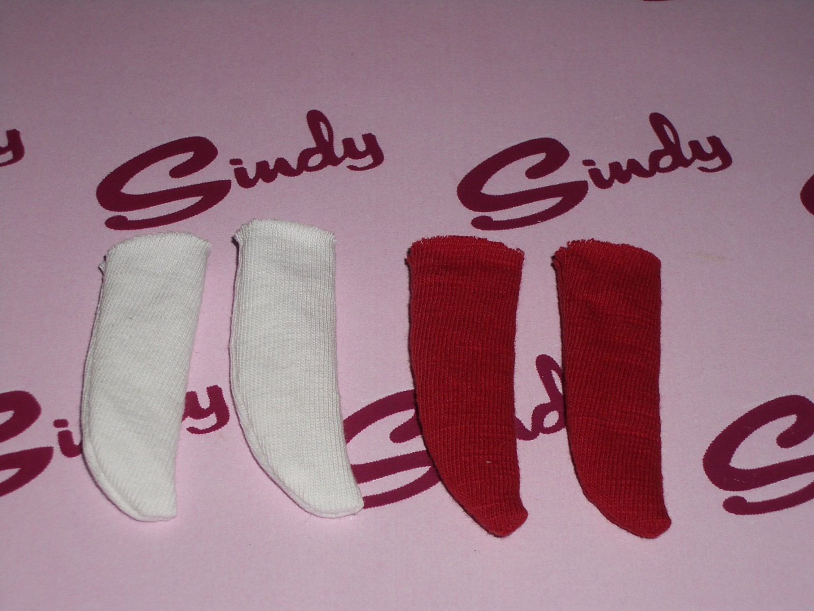 Patch/Sindy Doll Socks 2 Pairs Sloppy Joe Roll Down White & Red Socks By Eclipse