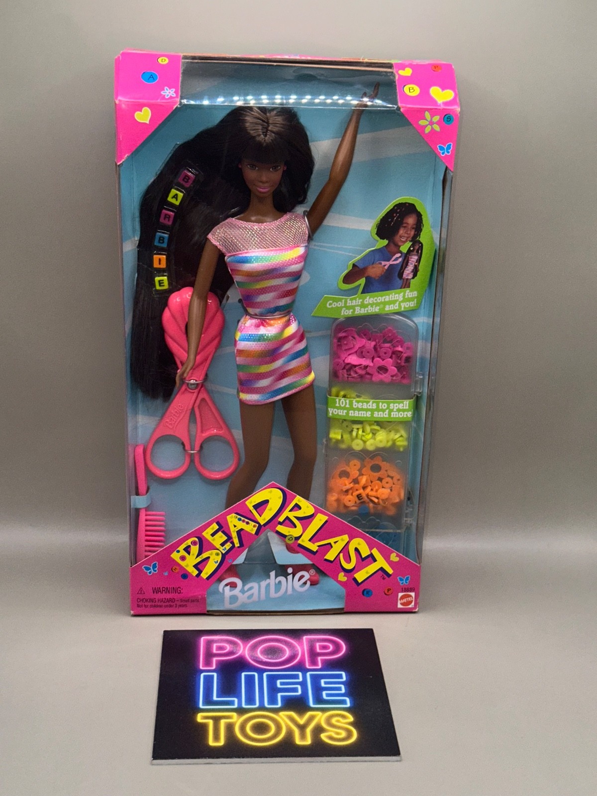 Vintage 1997 Mattel “Bead Blast Barbie- African American” #18889 *NRFB*