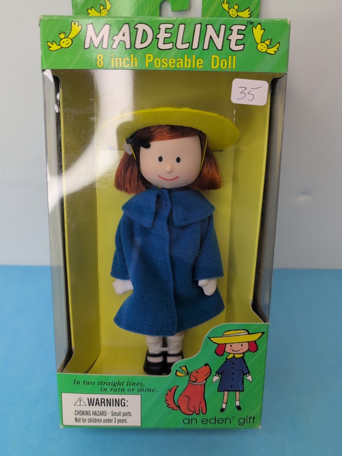 8” Eden Madeline Doll Ve Y Cut Redhead Blue Coat Yellow Hat Classic NRFB O