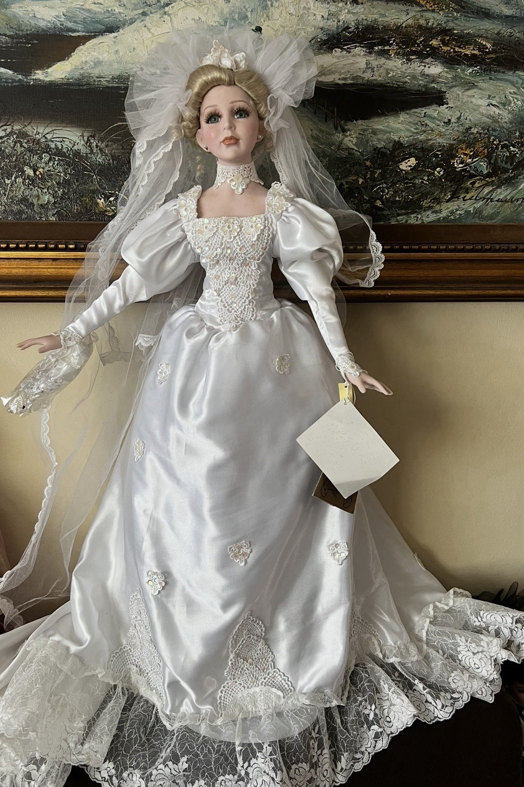 Vintage Seymour Mann Porcelain Bride Doll “Denise” 26 in