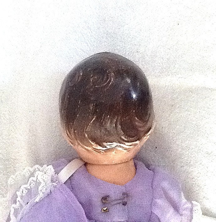 Vintage 11 1/2″ Madame Alexander Baby Composition Dionne Doll in Lavender Cecile