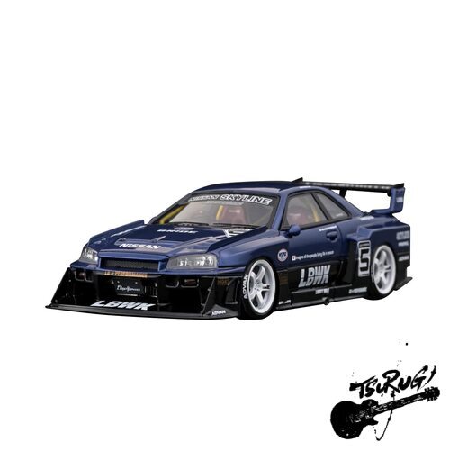 IGNITION MODEL 1/43 LB-ER34 Super Silhouette Skyline Blue/Black Complete