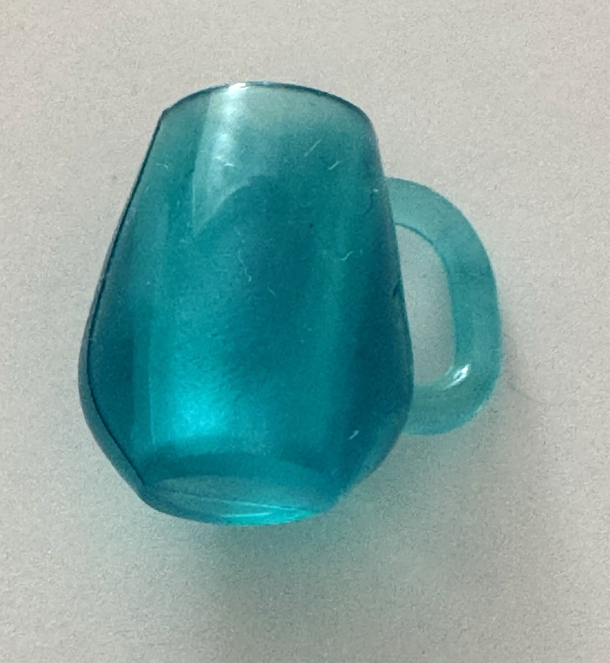 Dollhouse Miniature Mug Glass Cup Handle Large Blue Kitchen Dining Accessory Fun