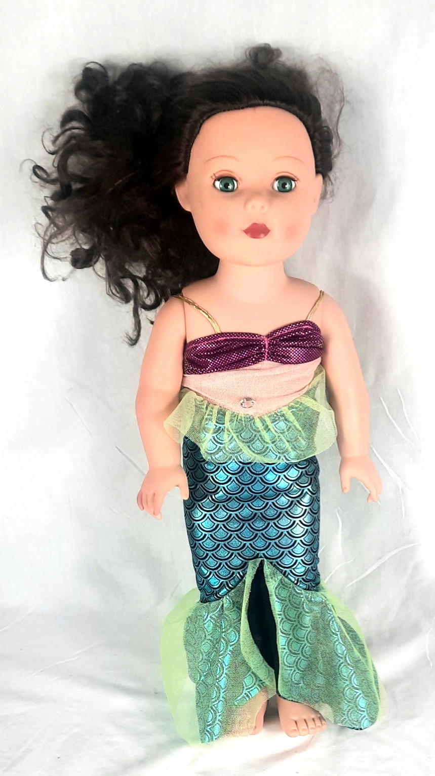 Madame Alexander Mermaid Doll 18′ Vinyl Green Eyes Brown Hair 2009 Vintage