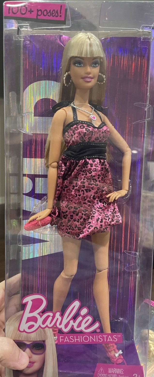 BARBIE FASHIONISTA WILD 100 Poses Animal Print Dress Articulated NRFB