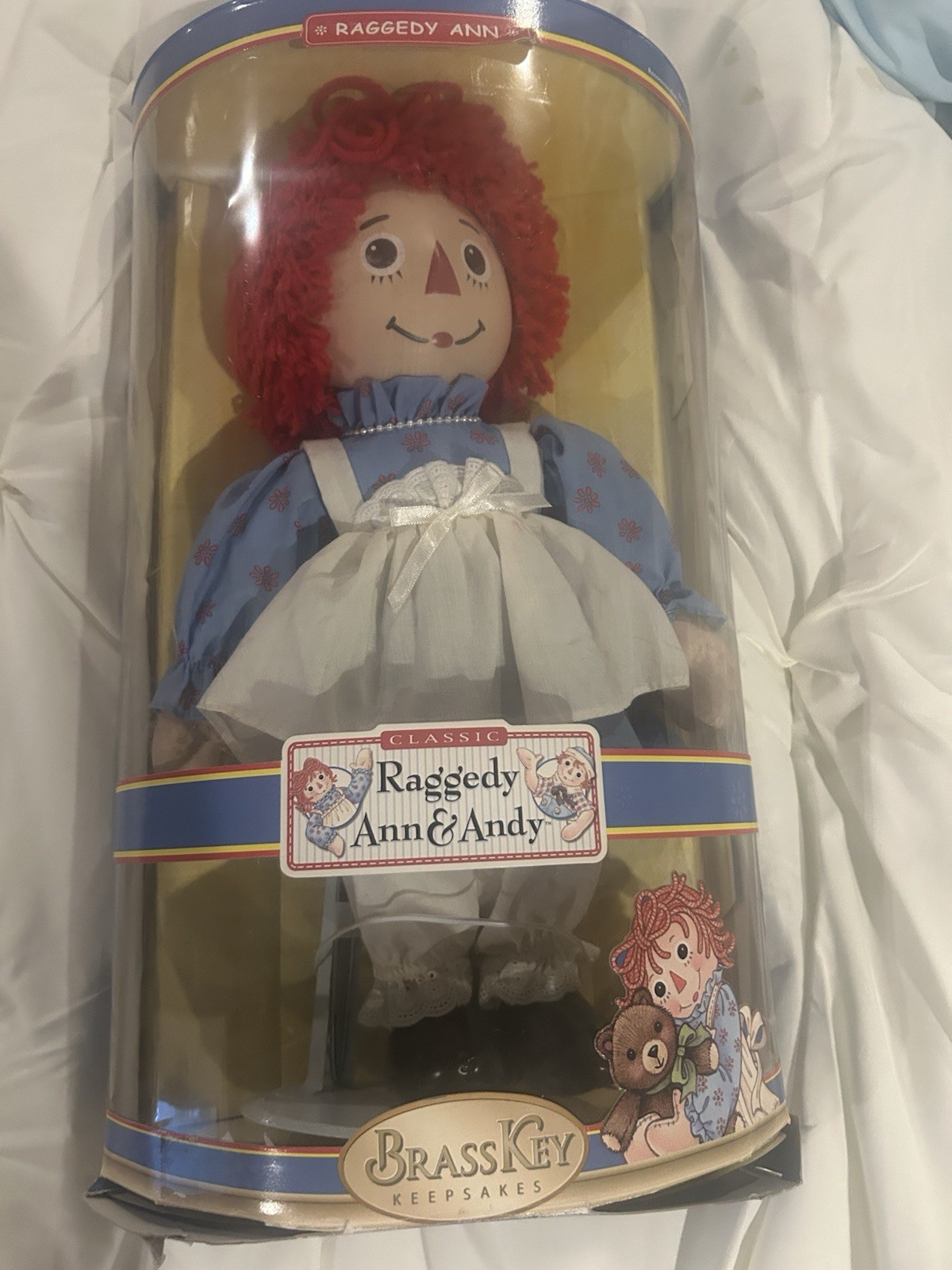 NIB 2004 Porcelain Classic Raggedy Ann & Andy Doll The Brass Key Keepsake