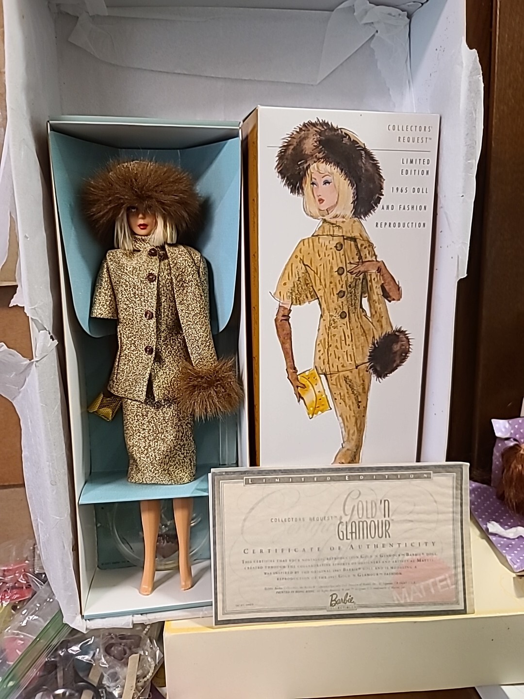 Barbie Gold N Glamour 1965 Doll & Fashion Reproduction Limited Edition 54185 NEW