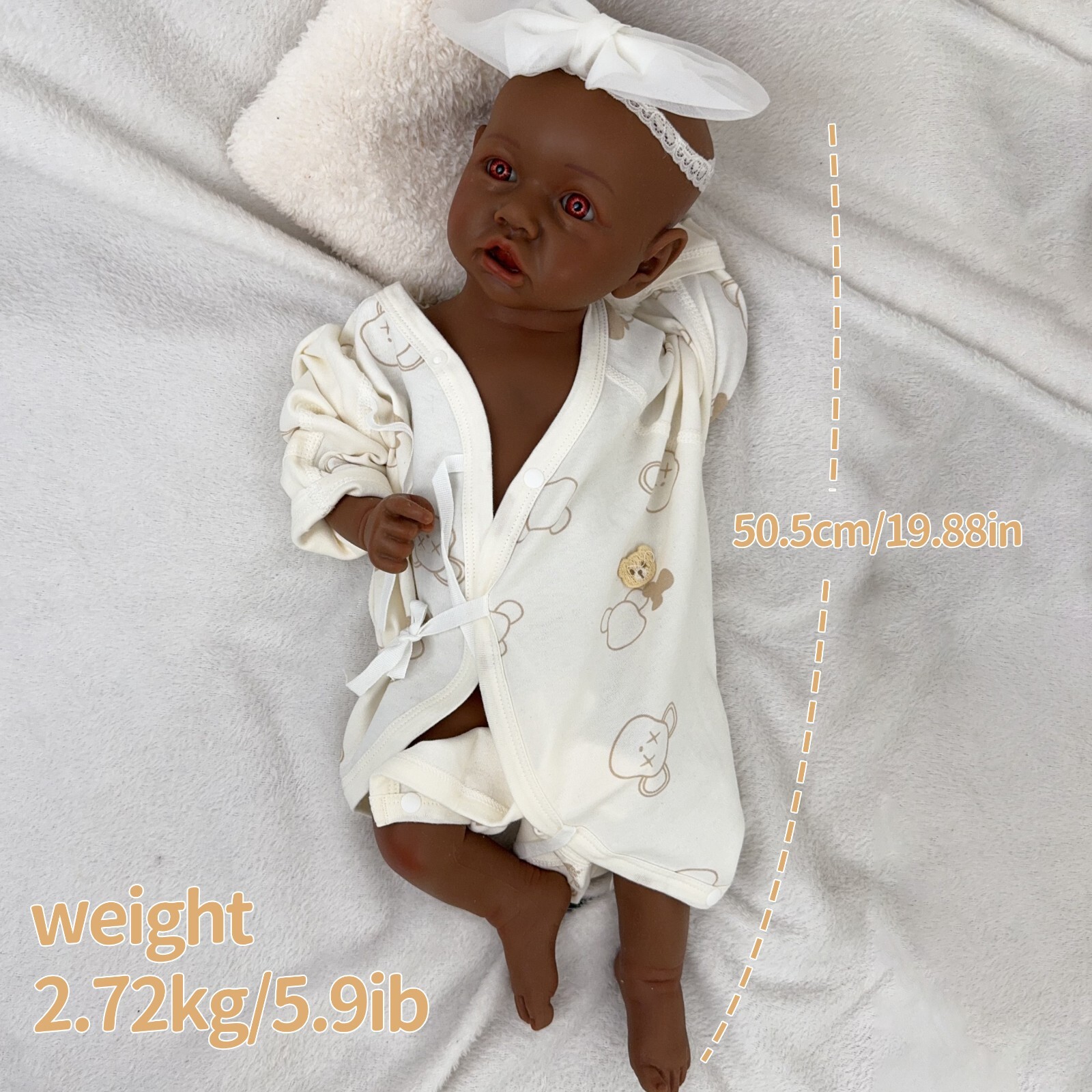 19.88” solid silicone doll silicone reborn doll silicone girl doll toys gifts