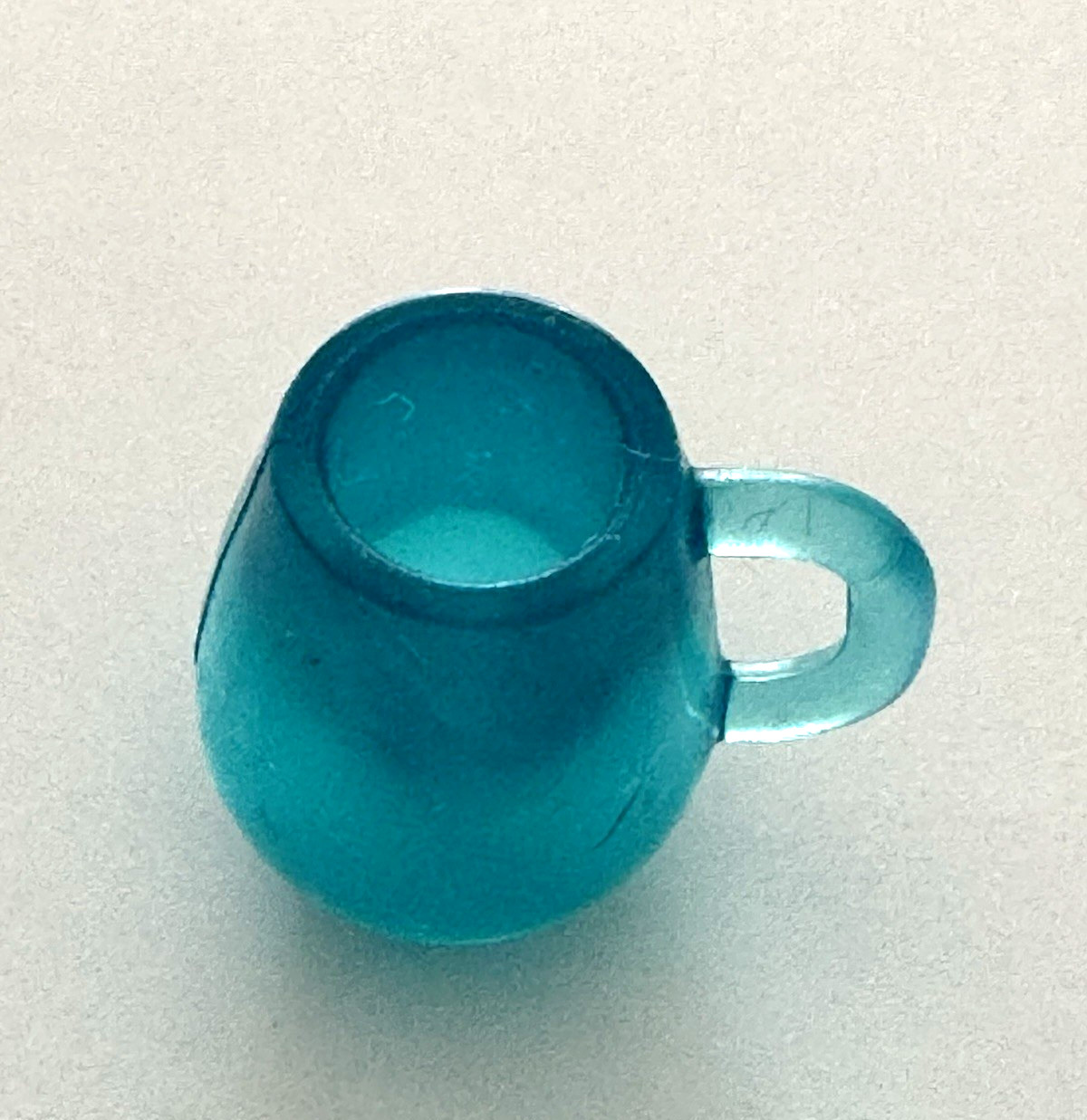 Dollhouse Miniature Mug Glass Cup Handle Large Blue Kitchen Dining Accessory Fun