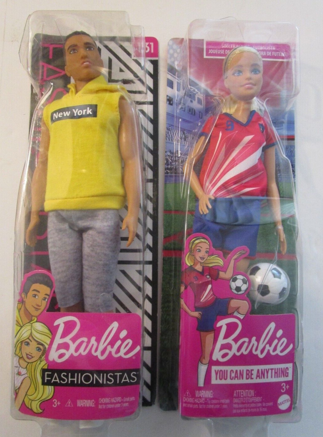 Barbie Fashionistas Doll #131 AND You Can Be Anything Barbie Soccer – 2 dolls