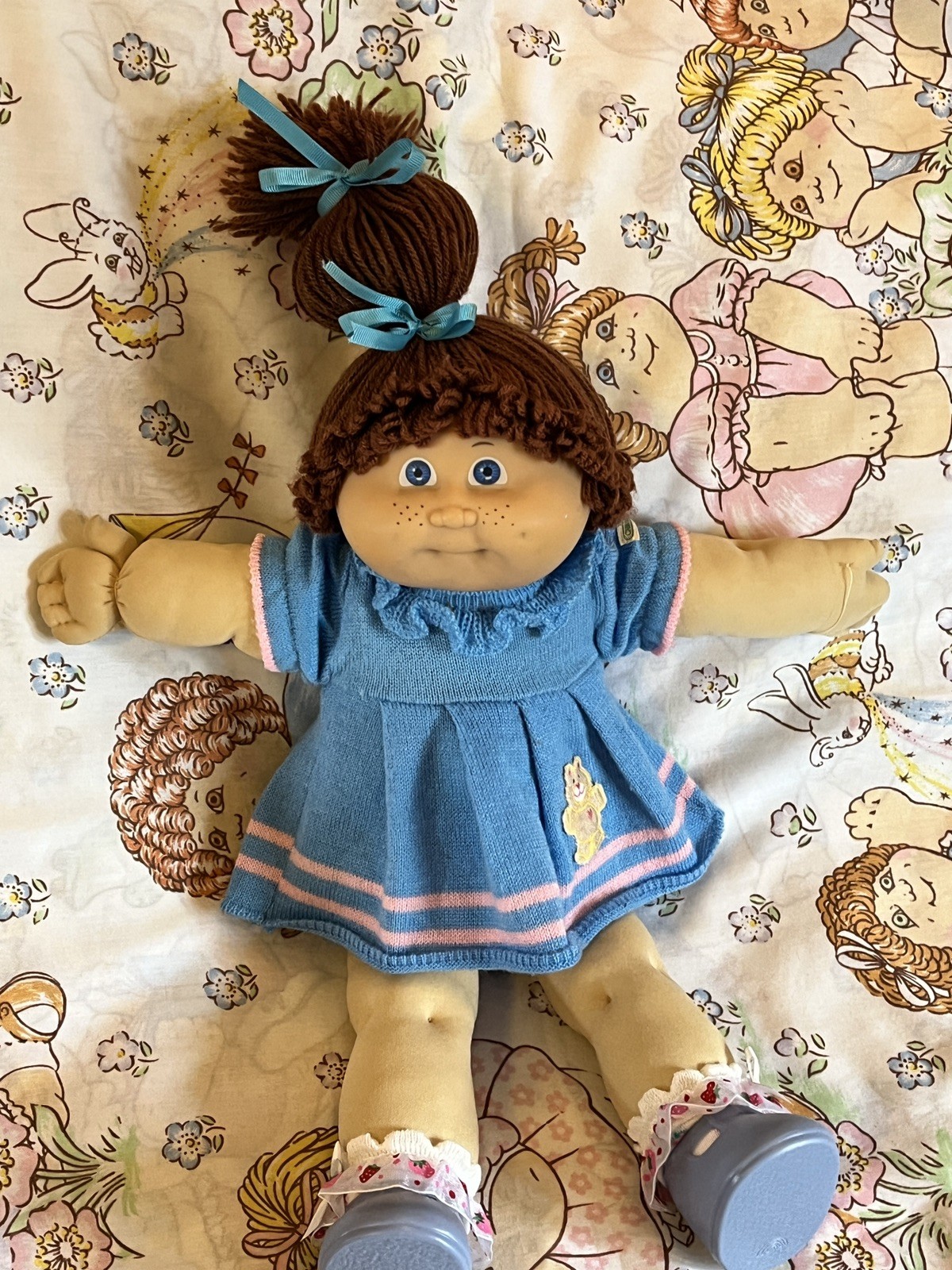 Vintage Jesmar Cabbage Patch Kids Doll girl HM3 auburn hair blue eyes freckles