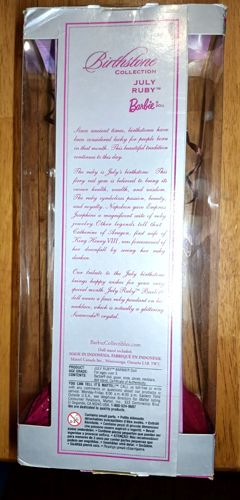 Barbie July Ruby Birthstone Collection 2002 Mattel New Old Stock B3415 Unopened