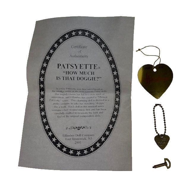 Effanbee Patsyette Musical Doll How Much Is That Doggie 8″ 2001 Box Certificate