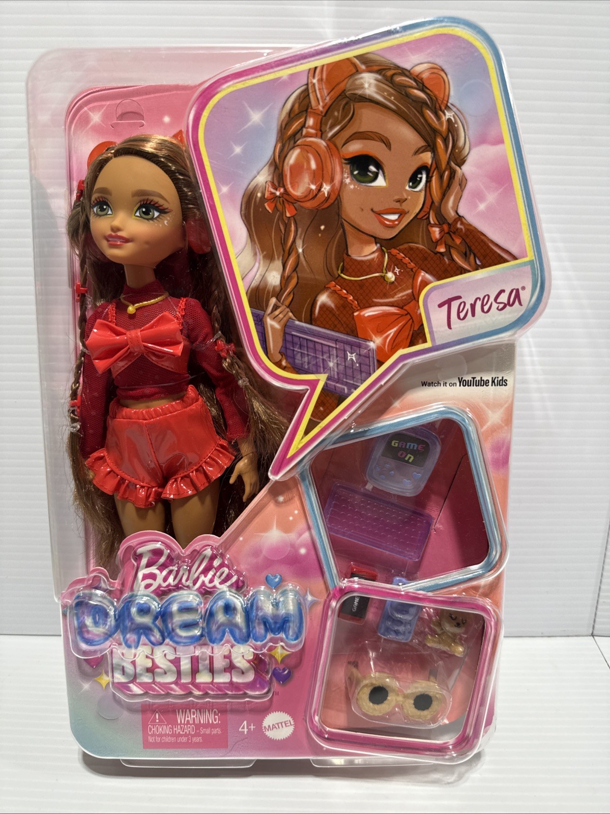 Barbie Dream Besties Teresa Fashion Doll Figure w/ Video Game Themed Accessories