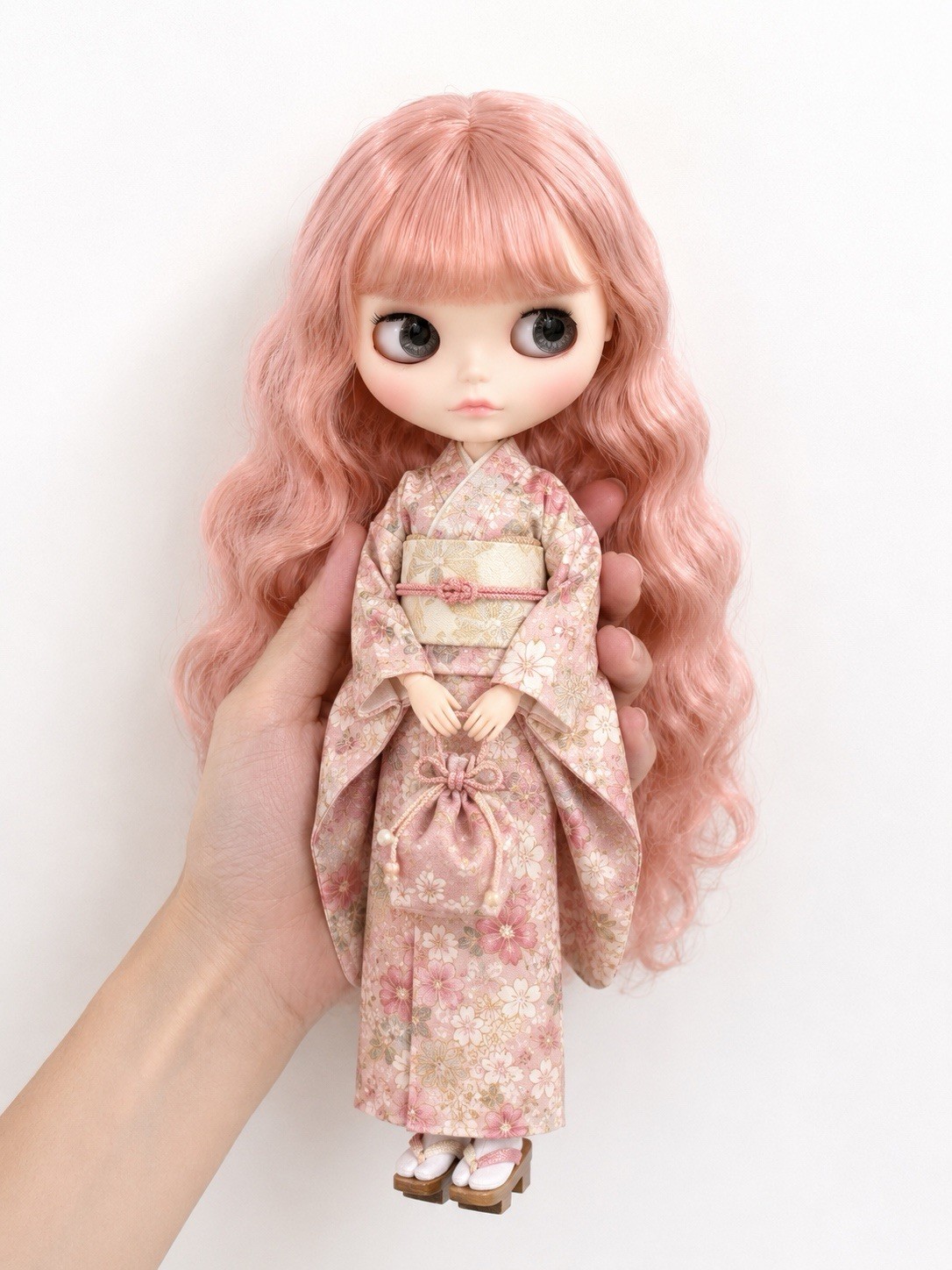 ICY Doll White matte Skin pink wavy Hair 12 inch BJD Nude Freeshipping