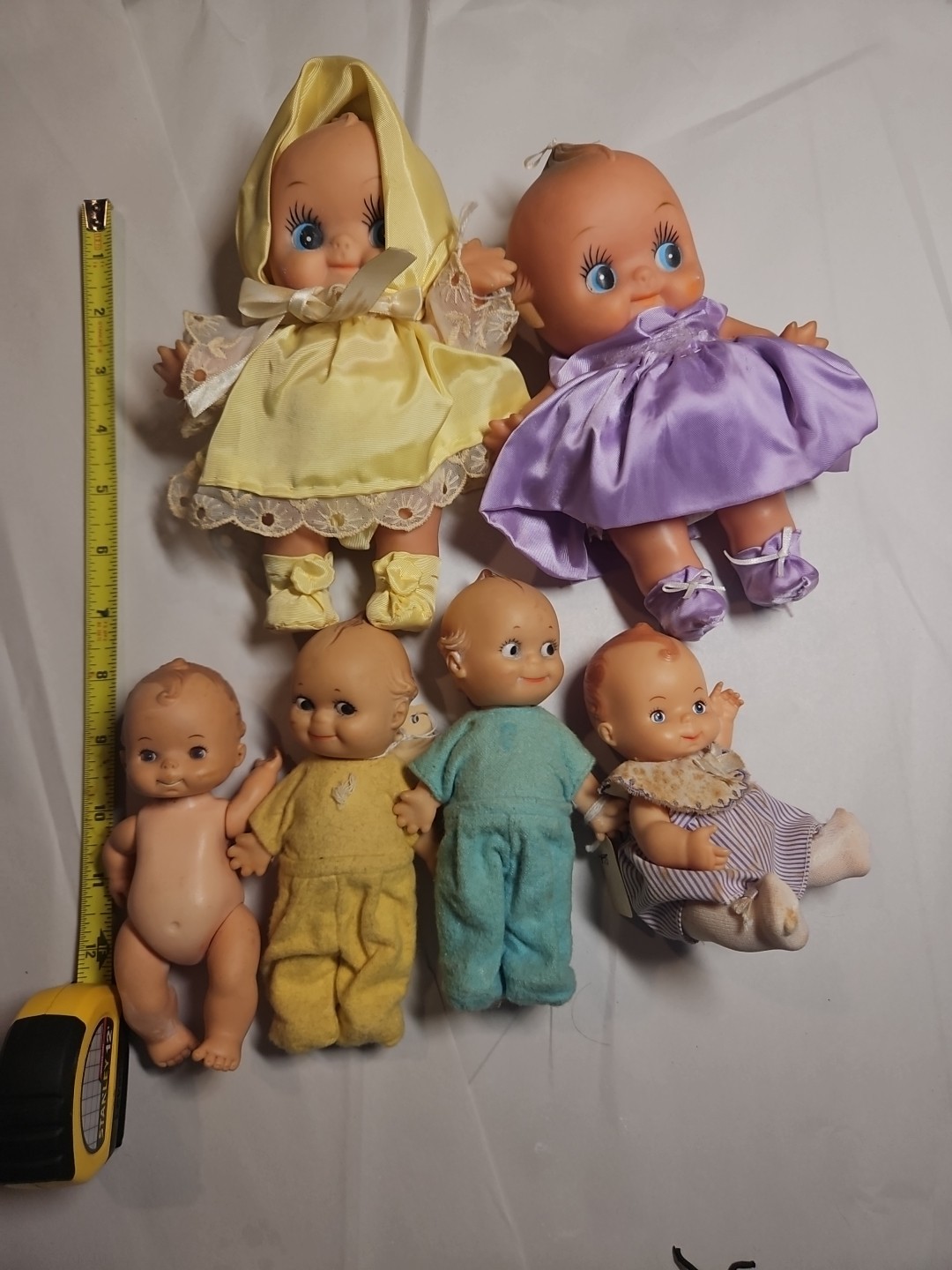 Vintage Mini Baby Doll Lot Kewpie Rubber Plastic Vinyl Dolls 6Pc
